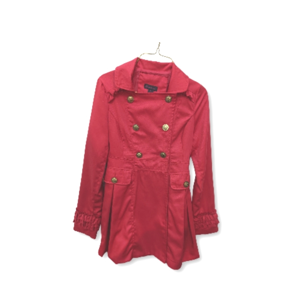 Y2K RED DENIM TRENCHCOAT DRESS